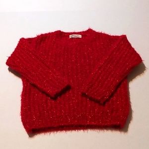 Girls H&M Red Sparkly Knitted Jumper/Sweater Size 4-6y. Gently worn